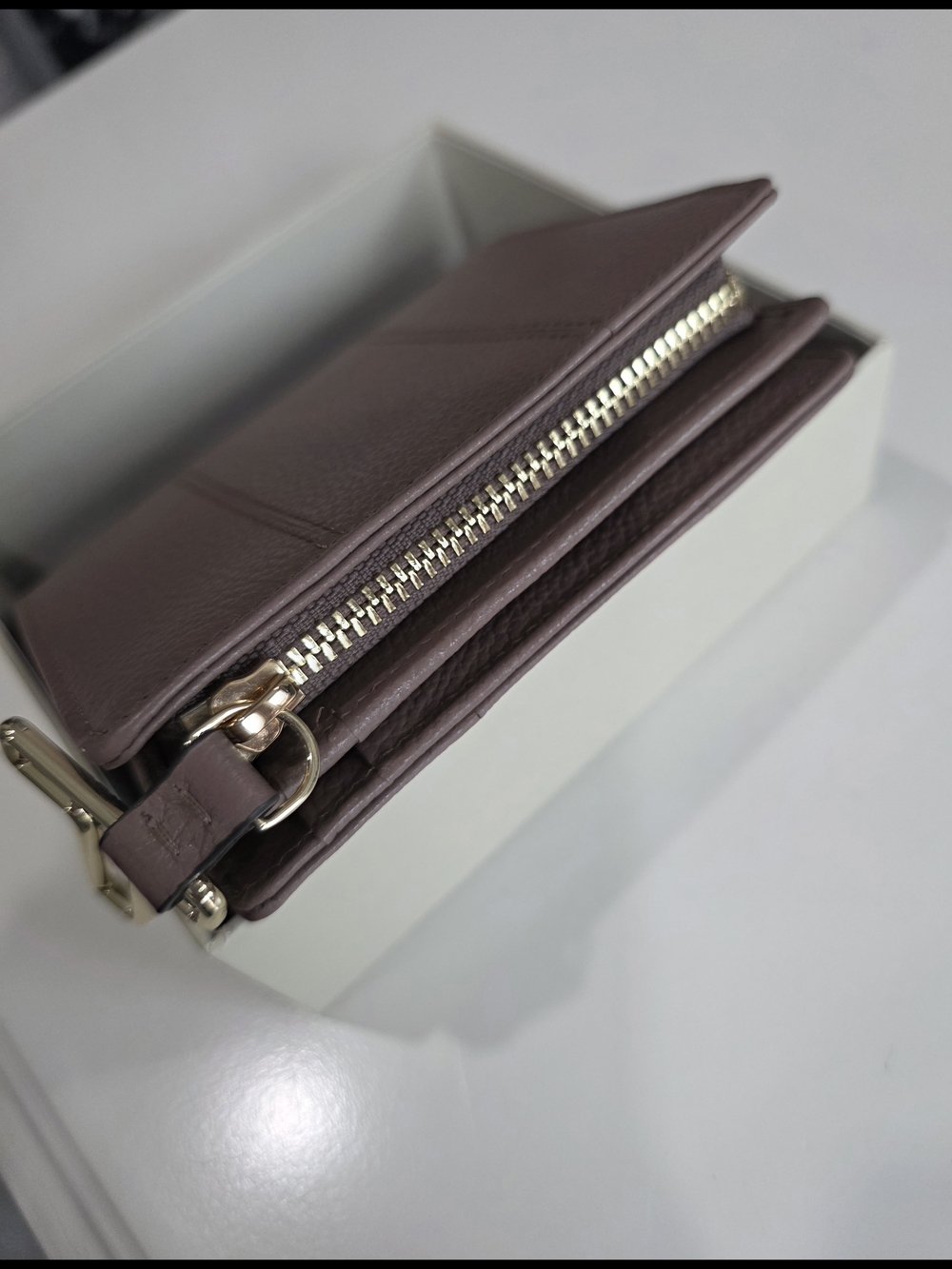 Le Tanneur Small Juliette Grained Leather Wallet - Pharma Gray - Picture 3 of 12